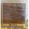 Mapa de madera de Murcia grabado artesanal