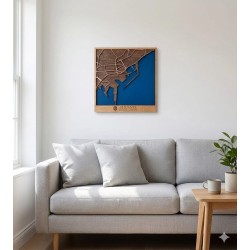 Mapa de Alicante hecho a mano en madera