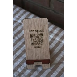 QR decorativo eco-friendly hecho con materiales naturales y sostenibles – Ideal para bares, restaurantes y hoteles